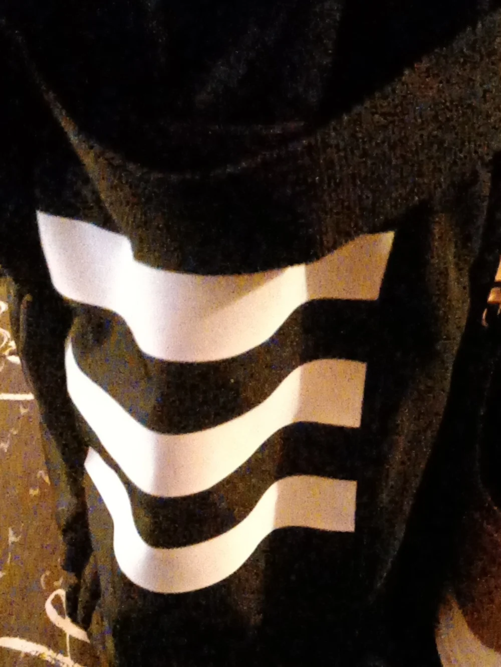Black Men's Backpack with White Stripe Accents